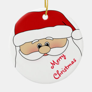Christmas Circle Ornament/Santa Claus Ceramic Tree Decoration