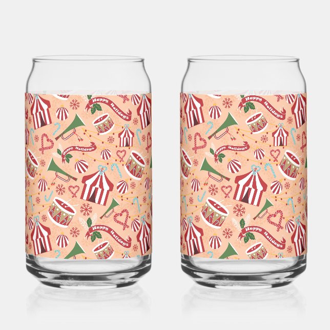Christmas Circus Can Glass (Front)