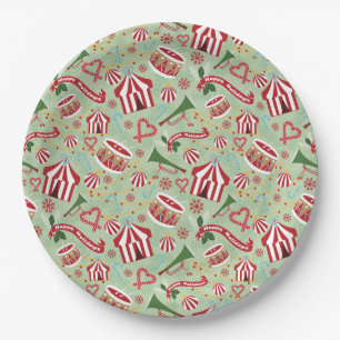 Christmas Circus Paper Plate