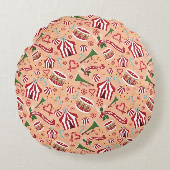 Christmas Circus Round Cushion (Front)