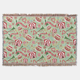 Christmas Circus Throw Blanket