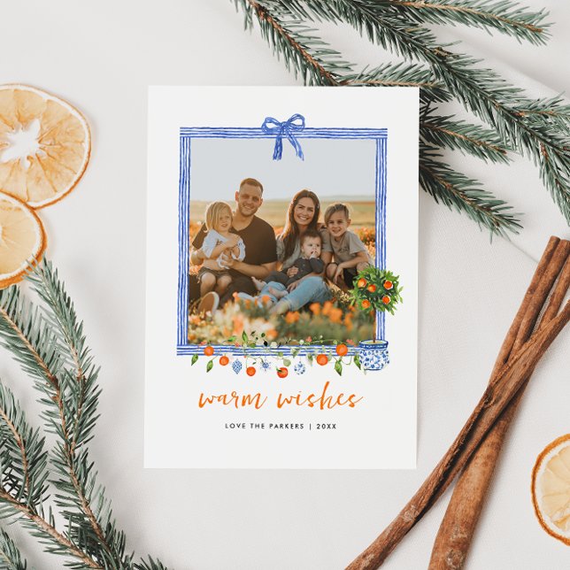 Christmas Citrus Botanical Floral | Holiday Photo Card (Creator Uploaded)