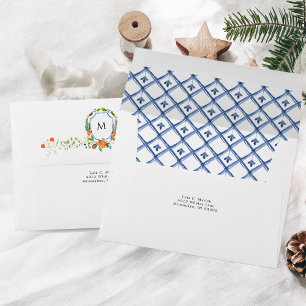 Christmas Citrus Botanical   Modern Crest Envelope