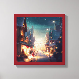 Christmas City Street 2 Canvas Print