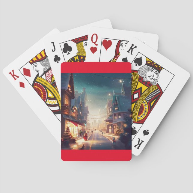 Christmas City Street (2) Playing Cards (Back)