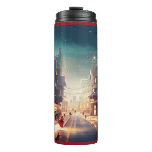 Christmas City Street 2 Thermal Tumbler