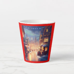 Christmas City Street 3 Latte Mug