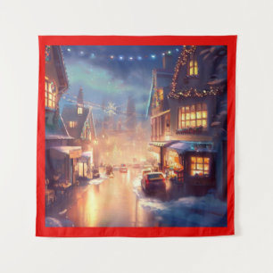 Christmas City Street 3 Tapestry