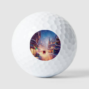 Christmas City Street (4) Golf Balls