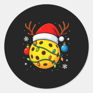 Christmas Ckleball Santa Hat Lights Srts Xmas Paja Classic Round Sticker