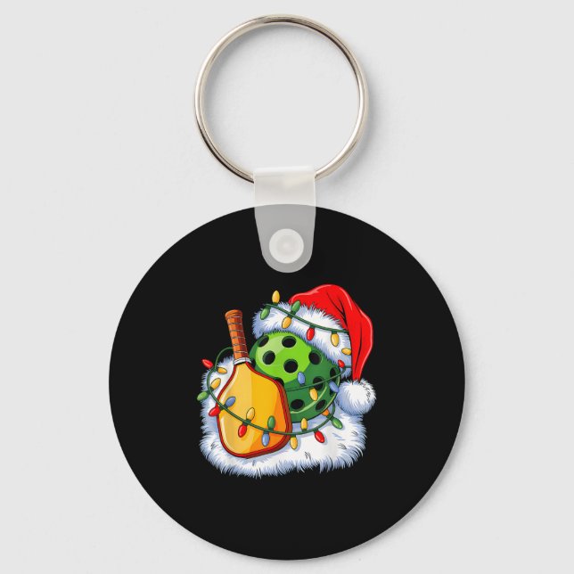 Christmas Ckleball Santa Xmas Ckleball Lover Men B Key Ring (Front)