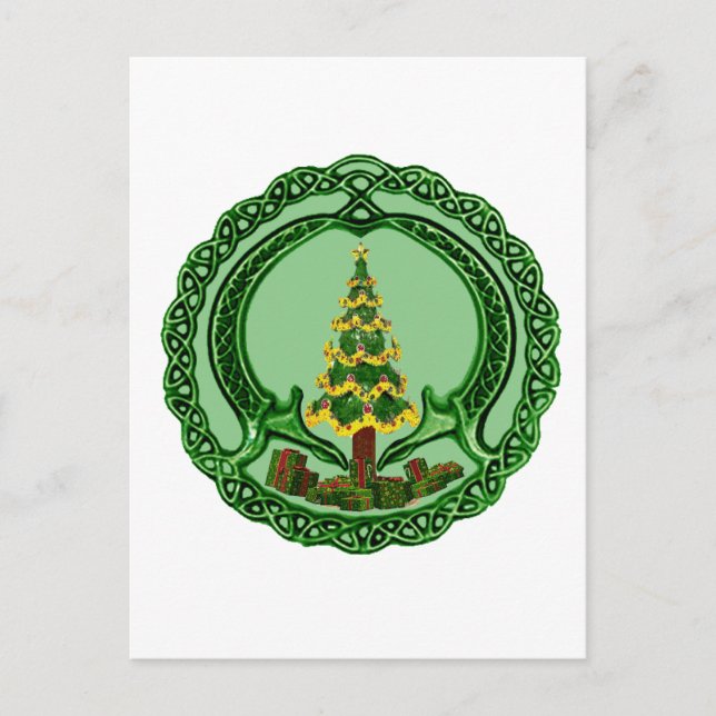 Christmas Claddagh Holiday Postcard (Front)