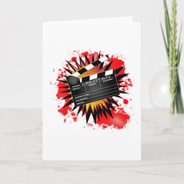 Christmas Clapperboard Holiday Card (Front)