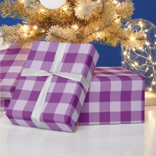 Christmas Classic and Pastel Purple Buffalo Check Wrapping Paper