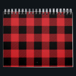 Christmas classic Buffalo check plaid pattern Calendar<br><div class="desc">Christmas classic Buffalo check plaid pattern in red and black</div>