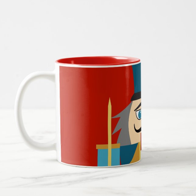 Christmas Classic Nutcracker Coaster Two-Tone Coffee Mug (Left)