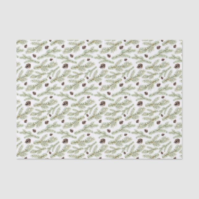 Christmas | Classic Pinecone Pattern Tissue Paper (Front)