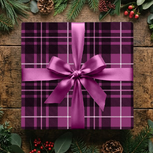 Christmas Classic Plaid Deep Pink Holiday Tartan Wrapping Paper