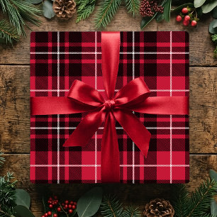 Christmas Classic Plaid Rustic Red Holiday Tartan Wrapping Paper