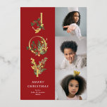 Christmas Classic Red Botanical JOY Collage Photo<br><div class="desc">💌 Share the love and spread holiday cheer with my thoughtfully crafted greeting card. This card is a canvas of for your holiday wishes to friends, family and colleges. I adorned the captivating designs and this defined my entire holiday collection. I hope you love the cards and collection as much...</div>