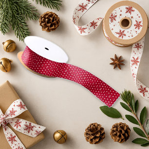 Christmas Classic Red Polka Dot Satin Ribbon