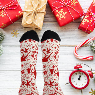 Christmas Classic Red & White Crew Sock