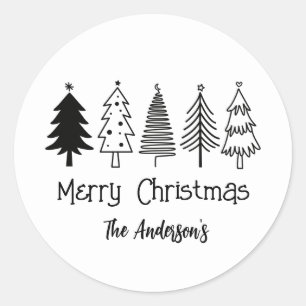 Christmas classic round sticker
