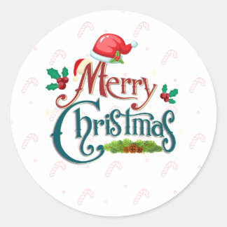 Christmas classic round sticker