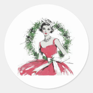 Christmas classic round sticker