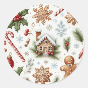 Christmas Classic Round Sticker