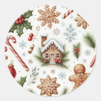 Christmas Classic Round Sticker