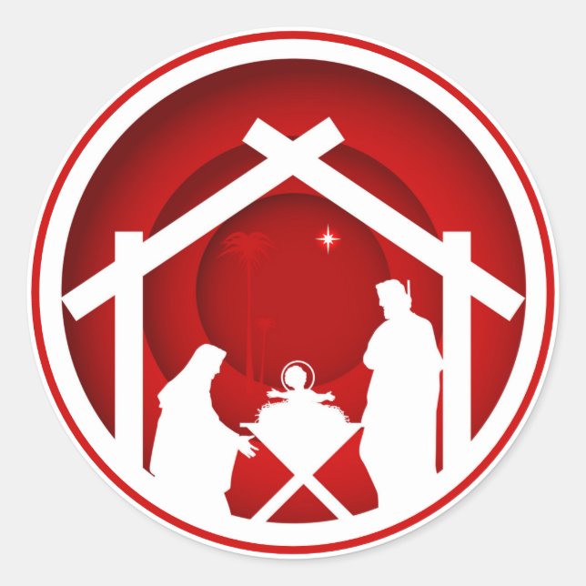 Christmas Classic Round Sticker (Front)