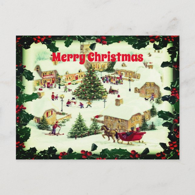 Christmas classic Snow scenes Greetings Postcard (Front)