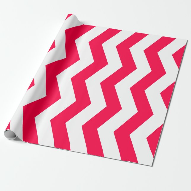 Christmas Classic Style Red White Striped Template Wrapping Paper (Unrolled)