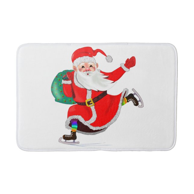 Christmas Claus Gift Bath Mat - Customisable (Front)