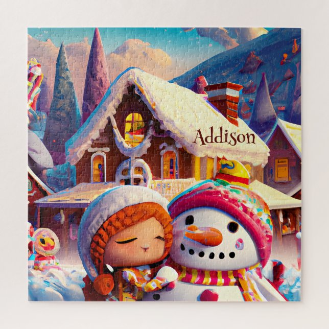 Christmas Clay Playday Gingerbread Snowman Winter Jigsaw Puzzle (Vertical)