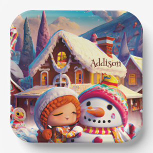 Christmas Clay Playday Gingerbread Snowman Winter  Paper Plate