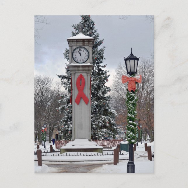 Christmas Clock Waterbury , Connecticut Holiday Postcard (Front)