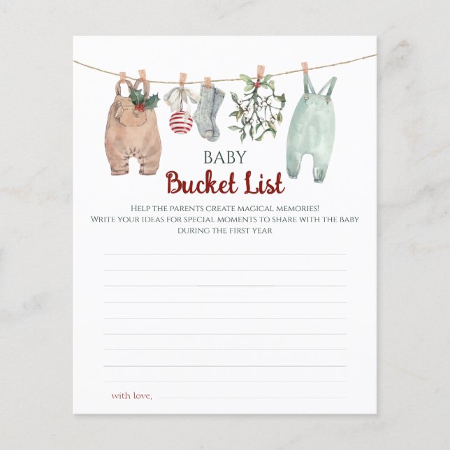 Christmas Clothes Baby Bucket List (Front)