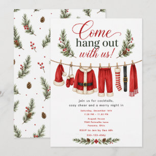 Christmas Clothesline Party Invitation