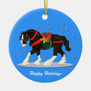 Christmas Clydesdale Ornament