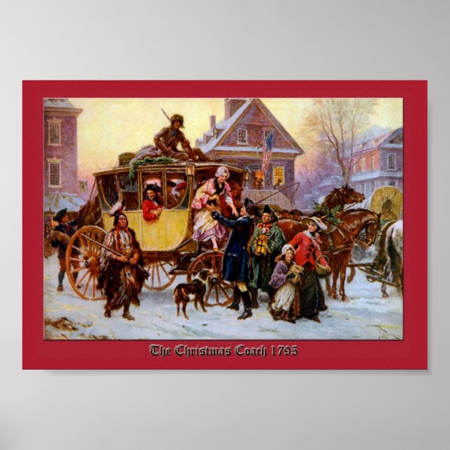 Christmas Coach 1795 by Jean Leon Ferris Print (Front)