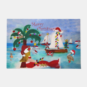 Christmas coastal home nautical doormat