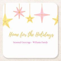 Christmas Coaster with Holiday Motifs