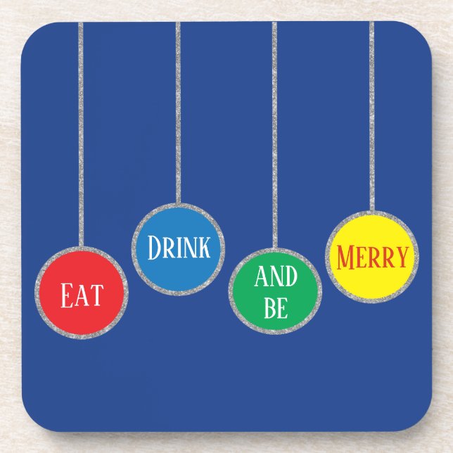 Christmas Coasters Colourful Ornaments (Front)