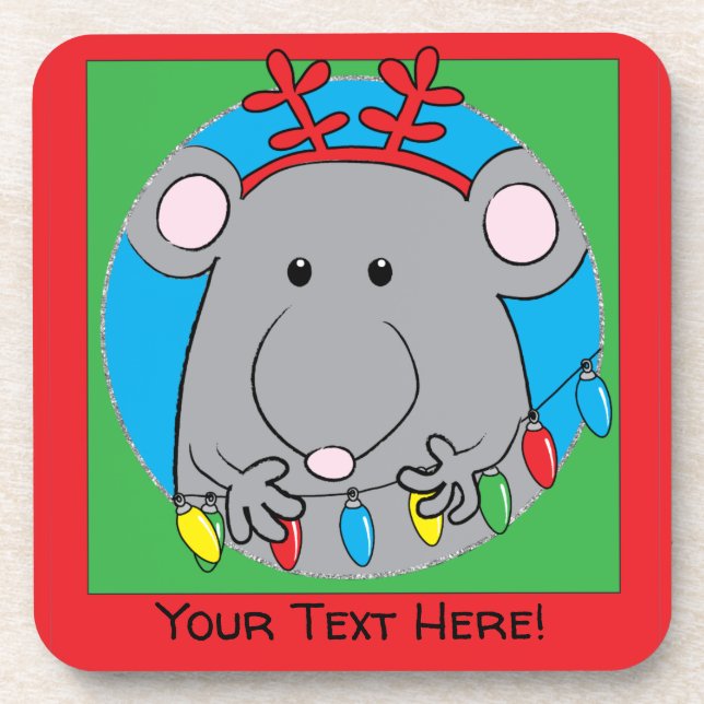 Christmas Coasters Happy Christmouse (Front)