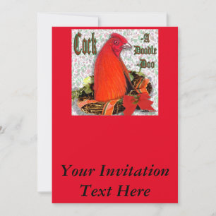 Christmas Cockadoodledoo Invitation