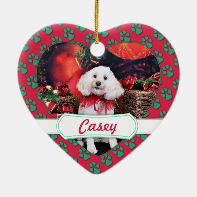 Christmas - Cockapoo - Casey Ceramic Tree Decoration (Back)