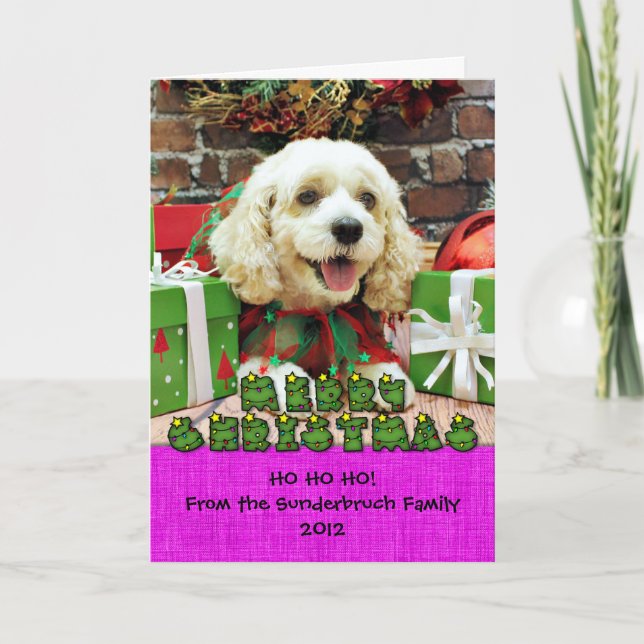 Christmas - Cockapoo - Clancy Holiday Card (Front)