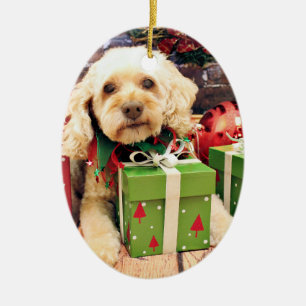 Christmas - Cockapoo - Trailer Ceramic Tree Decoration